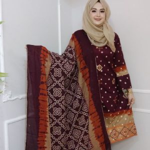 আজরাক ইনস্পায়ার্ড বুটিক বাঁধনি স্টাইল (আনস্টিচড) কলিজা কালার