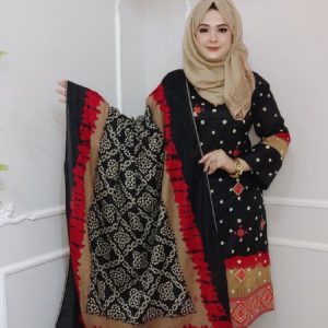 আজরাক ইনস্পায়ার্ড বুটিক বাঁধনি স্টাইল (আনস্টিচড) ব্ল্যাক কালার